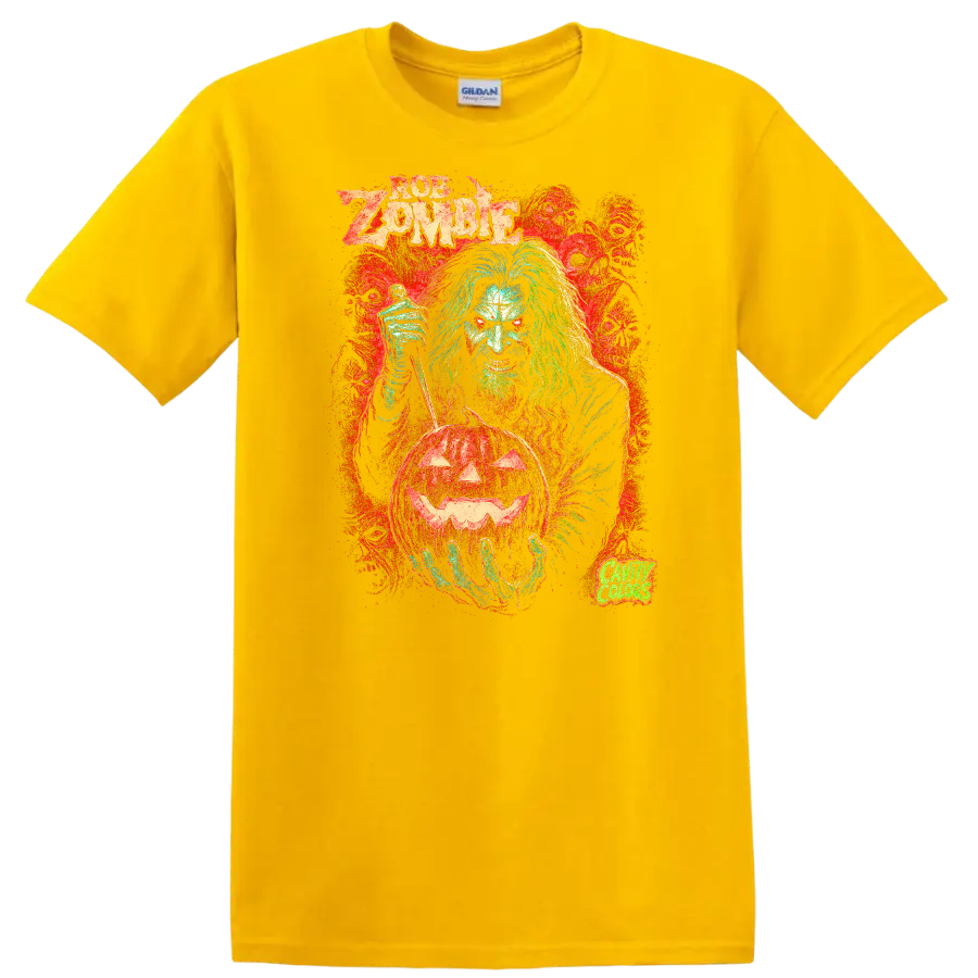 Retro Zombie Rock Legend Album Cover T Shirt Heavy Metal Horror Graphic - Daisy (Yellow)