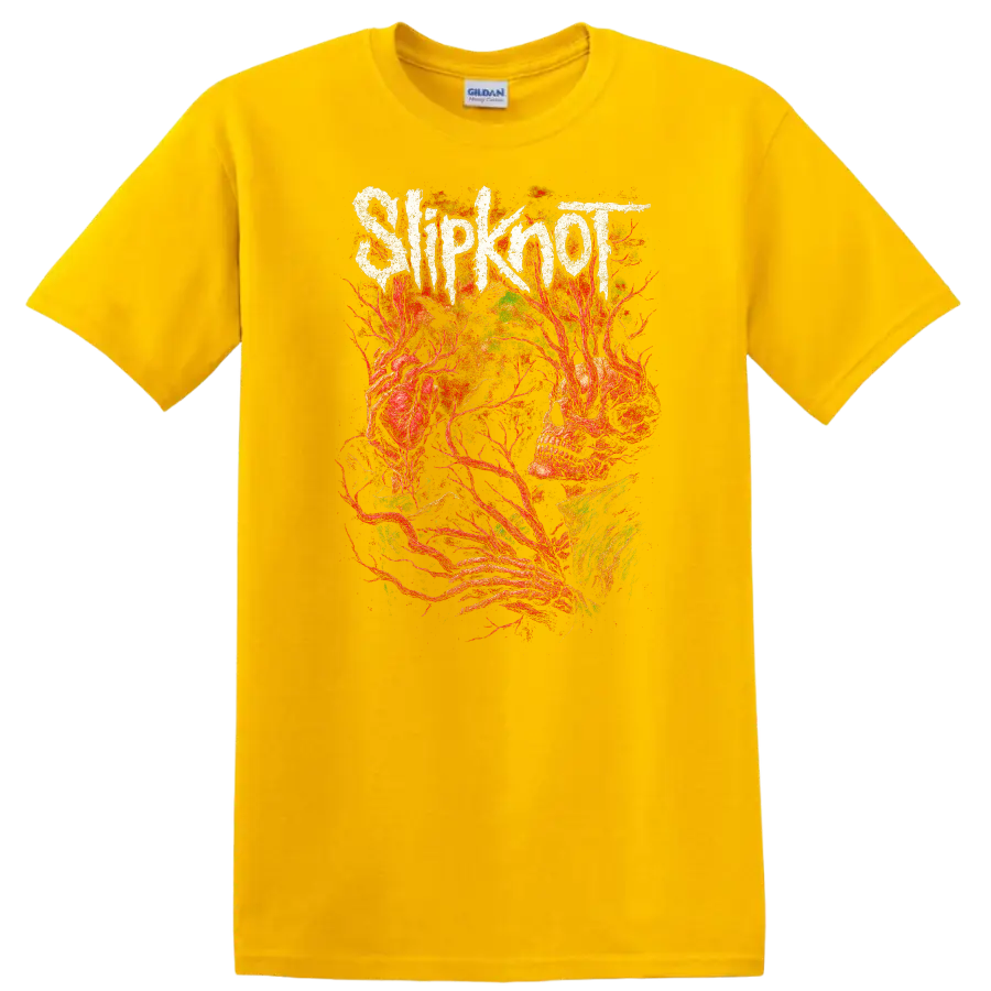 Slipknot Heavy Metal Band Logo Style T Shirt Retro Rock Graphic - Daisy (Yellow)