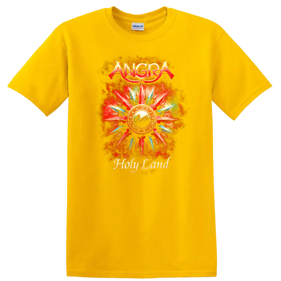 ANGRA Holy Land Retro Heavy Metal Album Art T Shirt - Daisy (Yellow)