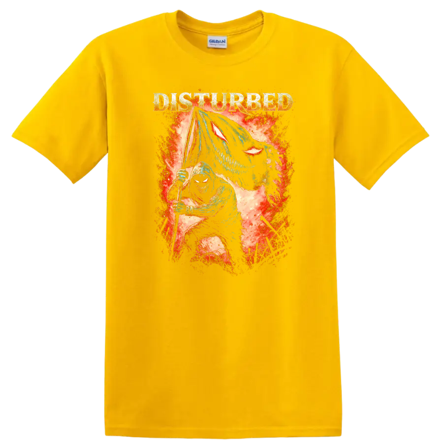 Disturbed Heavy Metal Album Cover Legend Style T Shirt - Daisy (Yellow)