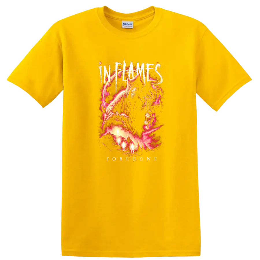 INFAMOUS Forever Retro Heavy Metal Album Art T Shirt - Daisy (Yellow)