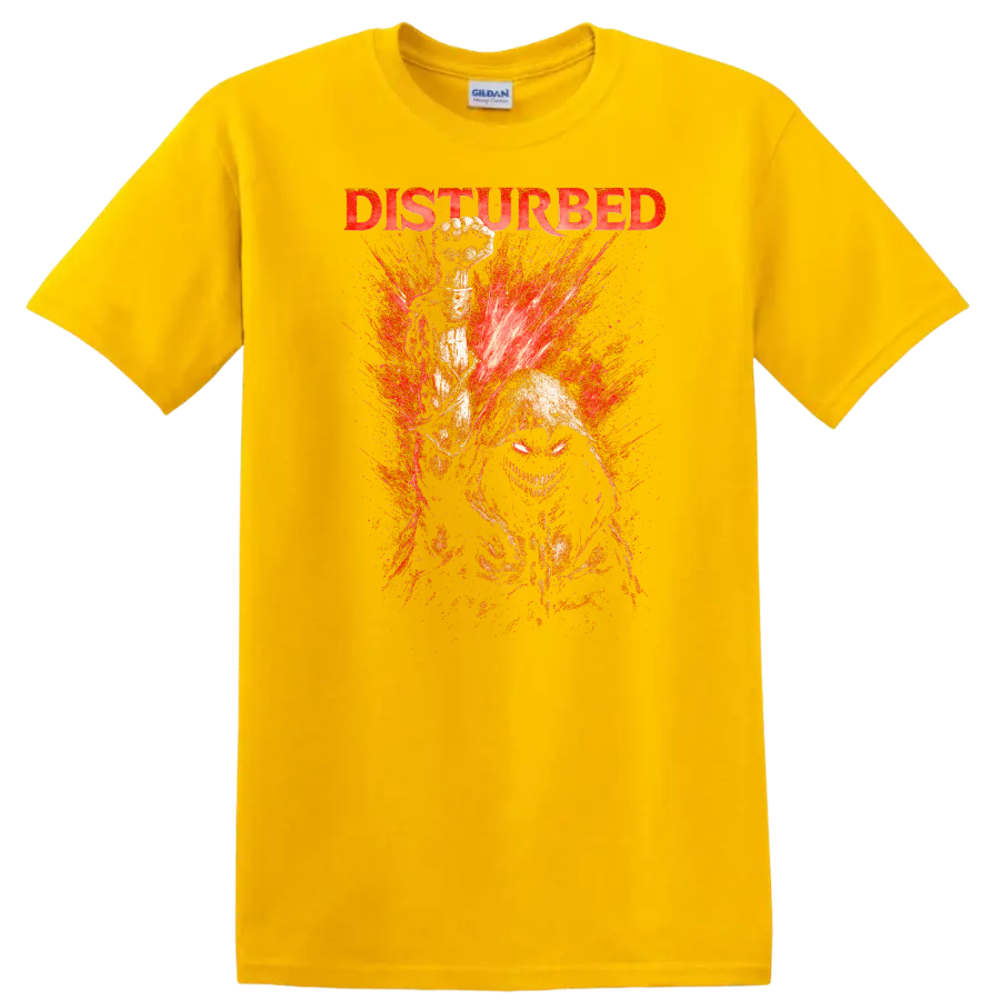 Disturbed Heavy Metal Band Style Graphic T Shirt Retro Rock Legend - Daisy (Yellow)