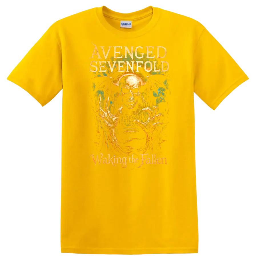 Avenged Sevenfold Waking the Fallen Retro Metal Album Art T Shirt - Daisy (Yellow)