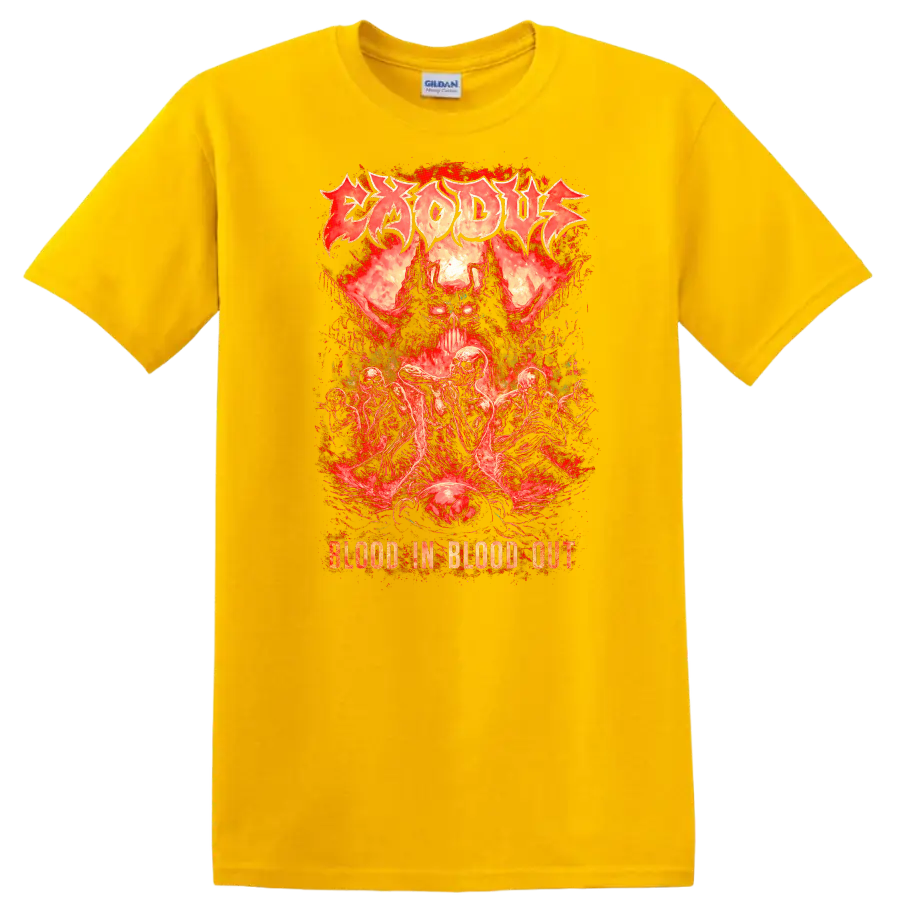 Blood In Blood Out Retro Heavy Metal Skull T Shirt - Daisy (Yellow)