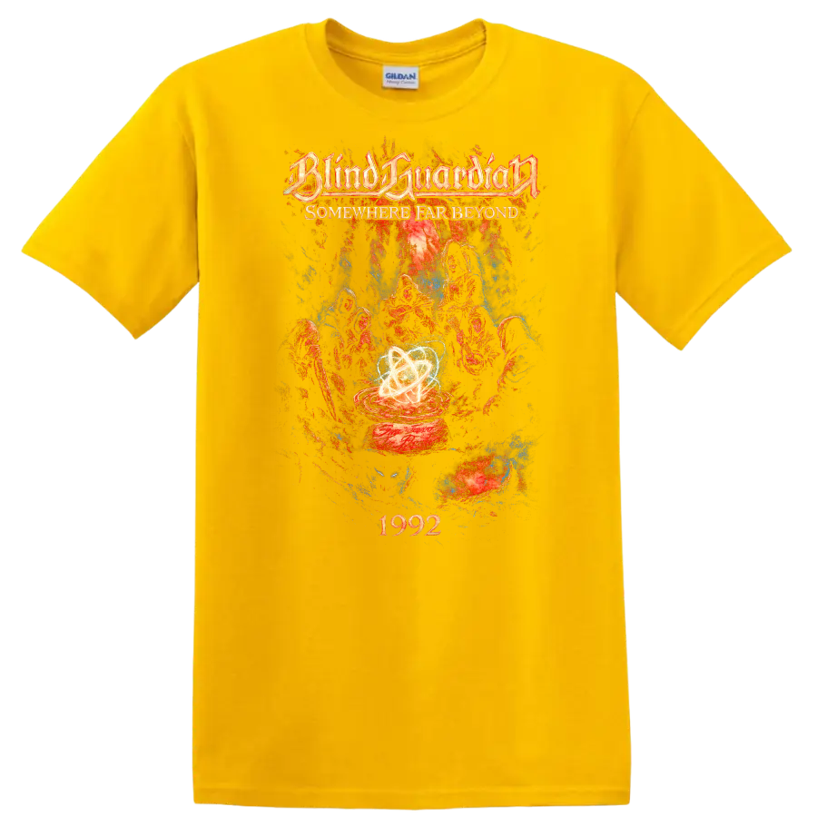 Blind Guardian Somewhere Far Beyond Retro Heavy Metal T Shirt 1992 Album Art - Daisy (Yellow)