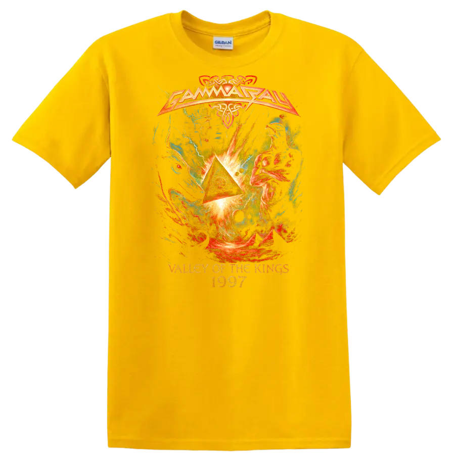 Valley of the Kings 1997 Retro Heavy Metal Album Cover T Shirt - Daisy (Yellow)