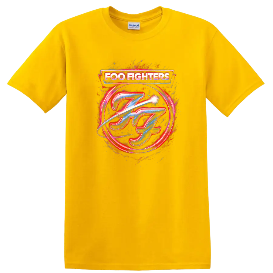 Foo Fighters Retro Heavy Metal Album Cover Style T Shirt - Daisy (Yellow)