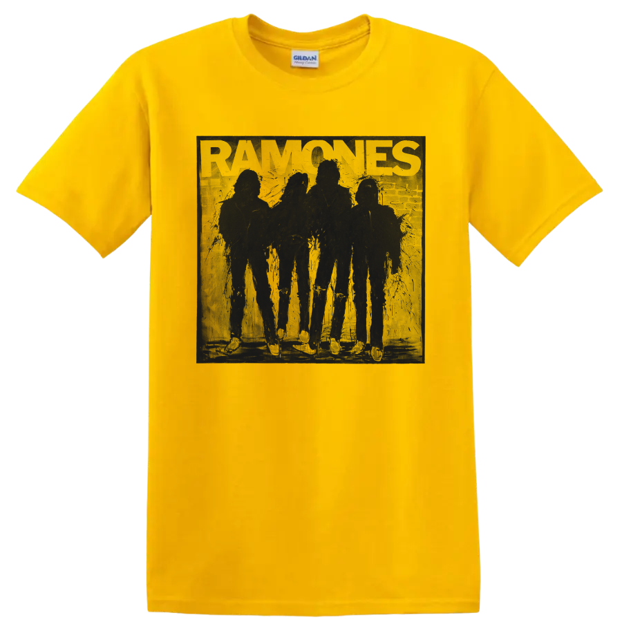 Ramones punk rock band vintage graphic print on a Daisy (Yellow) T Shirt