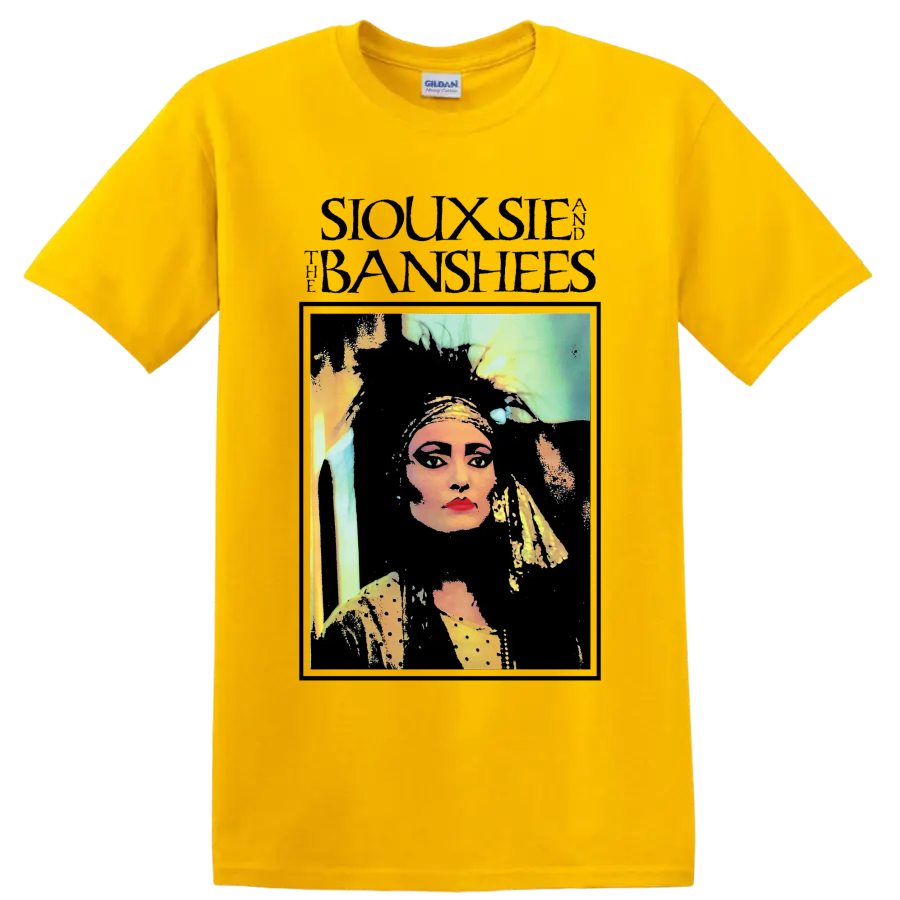Siouxsie and the Banshees punk rock portrait graphic on a Daisy (Yellow) T Shirt
