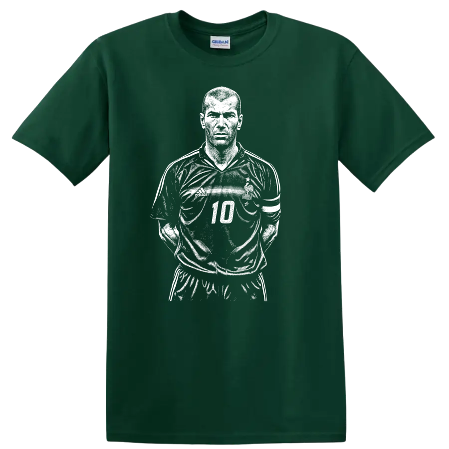 Black and white retro soccer portrait graphic T-shirt inspired by - Forest Green