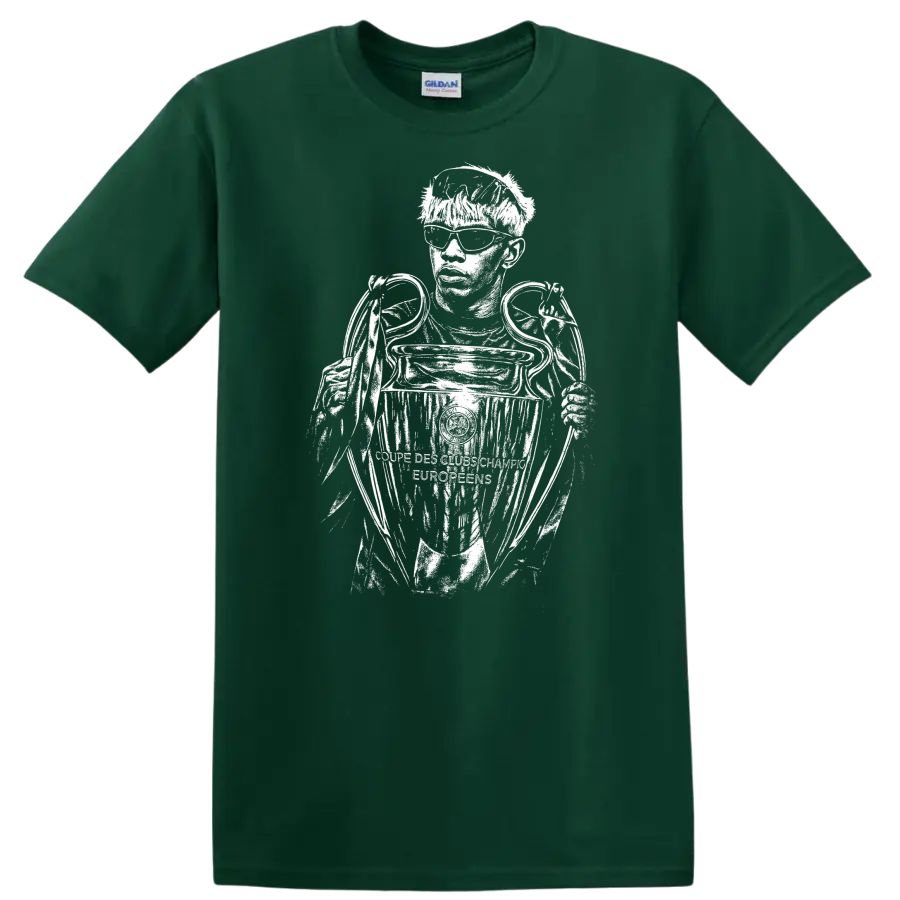 Retro black and white soccer portrait of Lamine Yamal style - Forest Green