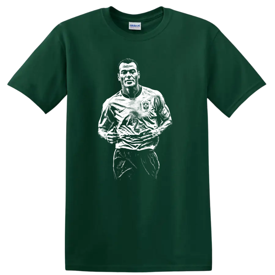Retro soccer legend portrait style design inspired by Marcos Evangelista de Morais on T - Forest Green