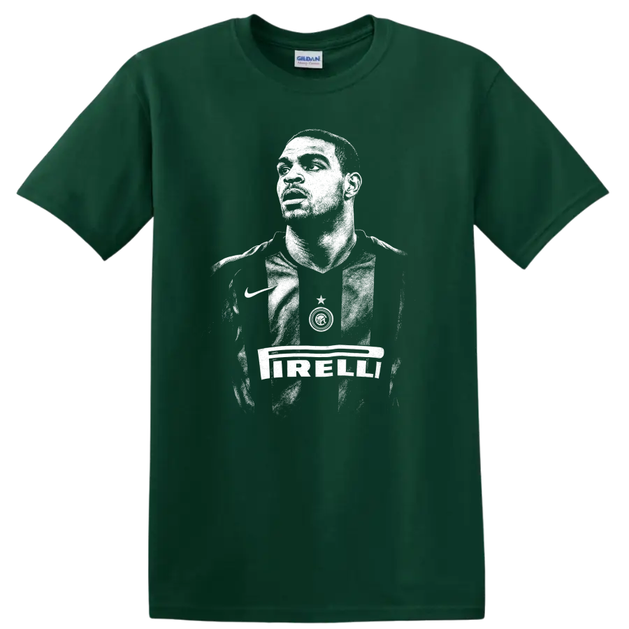 Retro black and white soccer portrait style Adriano Leite Ribeiro T - Forest Green