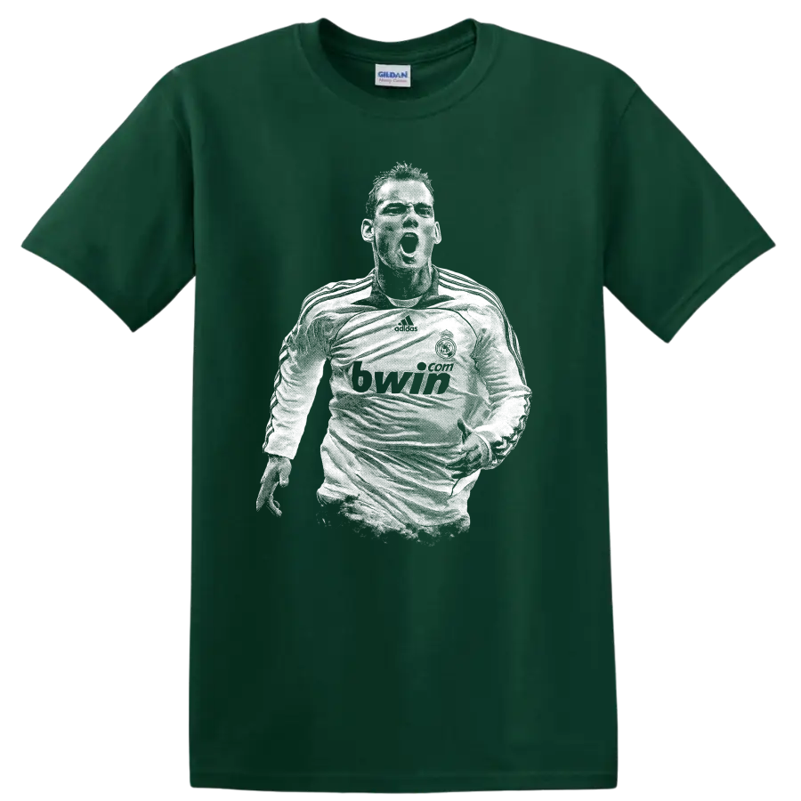 Retro pixel-style Cristiano Ronaldo portrait T shirt - Forest Green