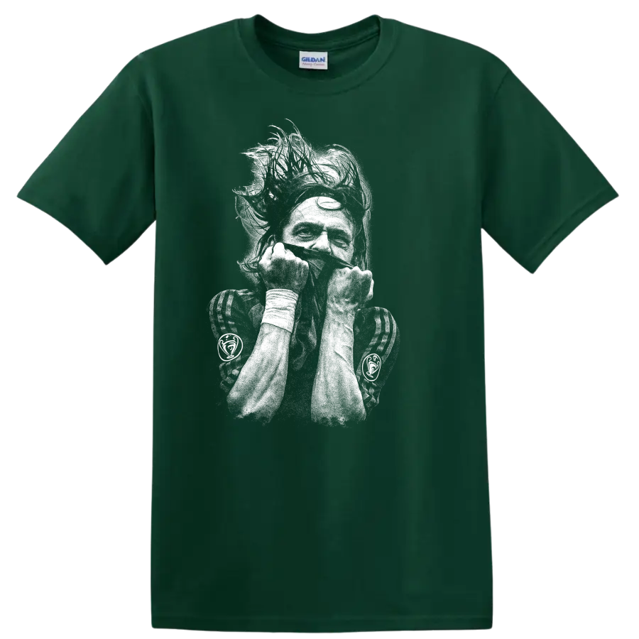 Retro soccer portrait of Zlatan Ibrahimović style T Shirt - Forest Green