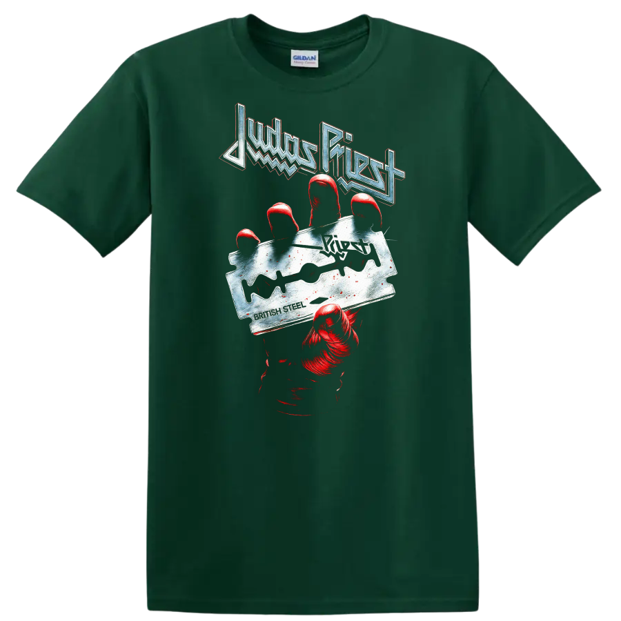 Judas Priest Retro Heavy Metal Hand Claw T Shirt Album Cover Legend - Forest Green