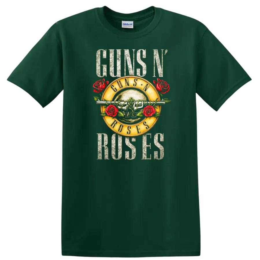 Guns N' Roses Retro Rock Album Cover Legend T Shirt - Forest Green