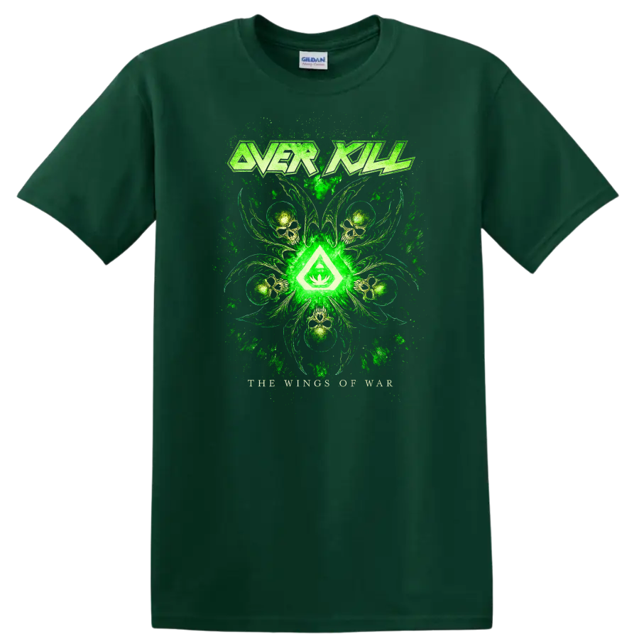 Overkill Green Heavy Metal Album Cover Style T Shirt - Forest Green