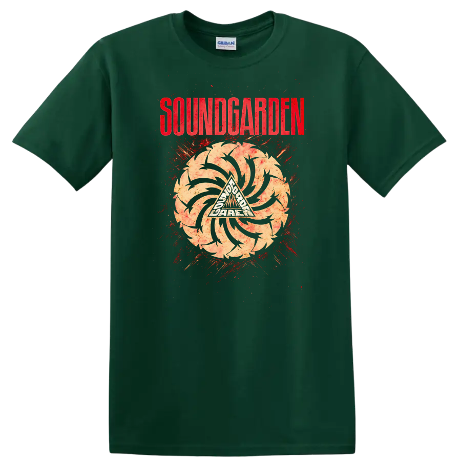 SOUNDGARDEN Retro Heavy Metal Album Cover Legend Style T Shirt - Forest Green