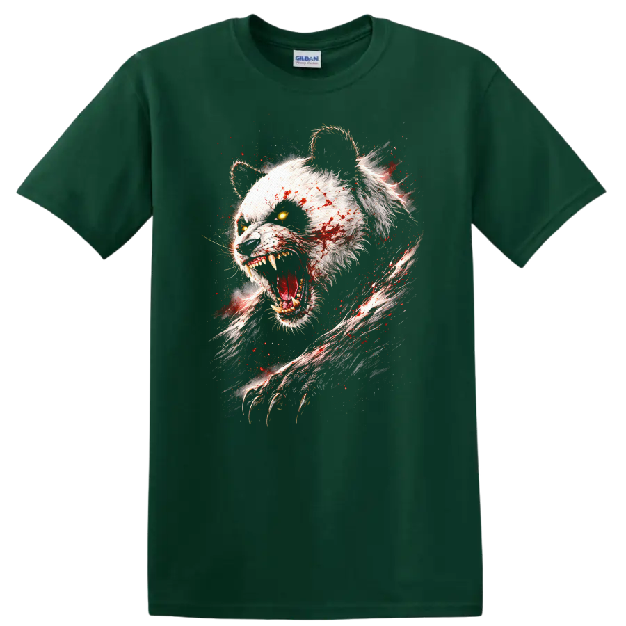 Feral White Bear Rage Splash Graphic T Shirt for Bold Animal Art Fans - Forest Green