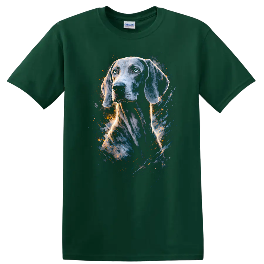 Blue Eyes German Shorthaired Pointer Watercolor Dog T Shirt - Forest Green