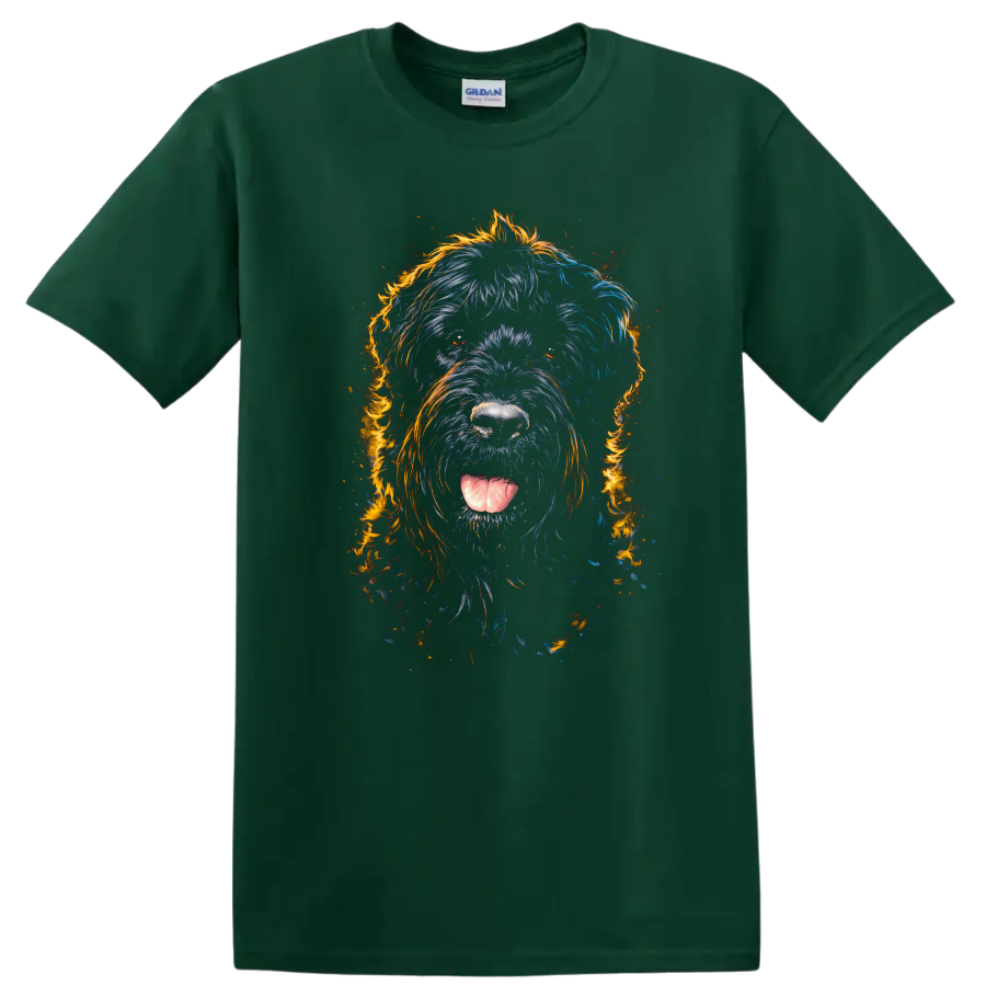 Colorful Dog Portrait Art T Shirt for Dog Lovers and Pet Owners - Forest Green