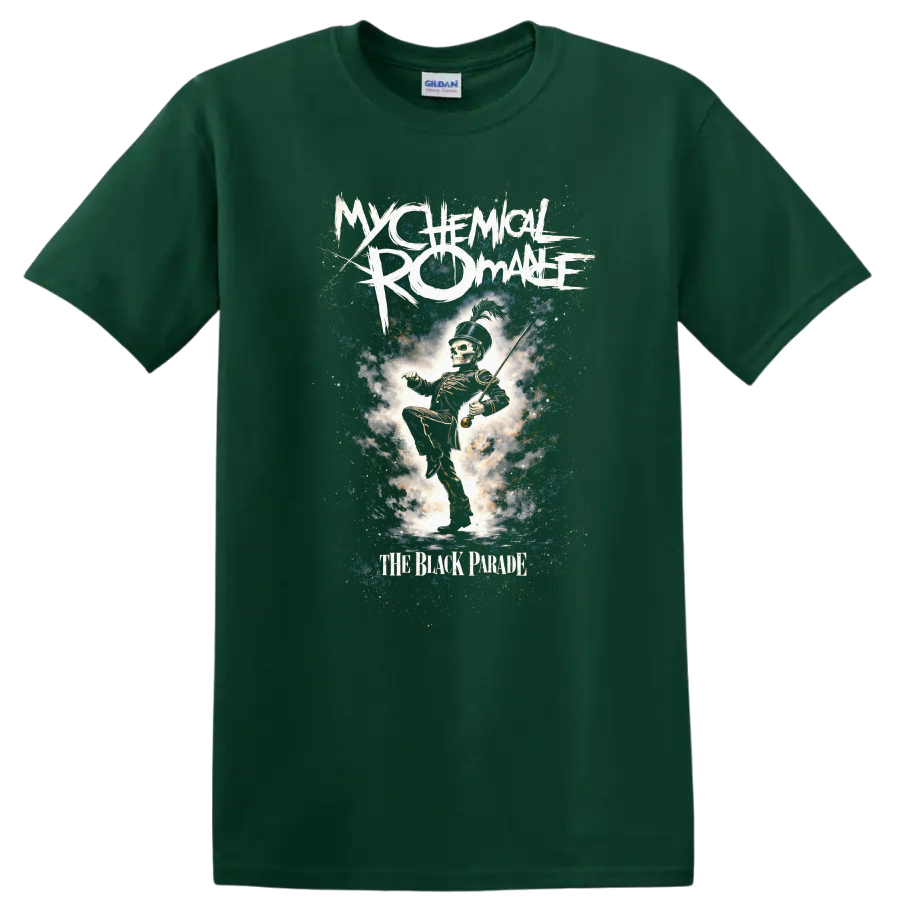 My Chemical Romance The Black Parade Vintage T Shirt on a Forest Green T Shirt
