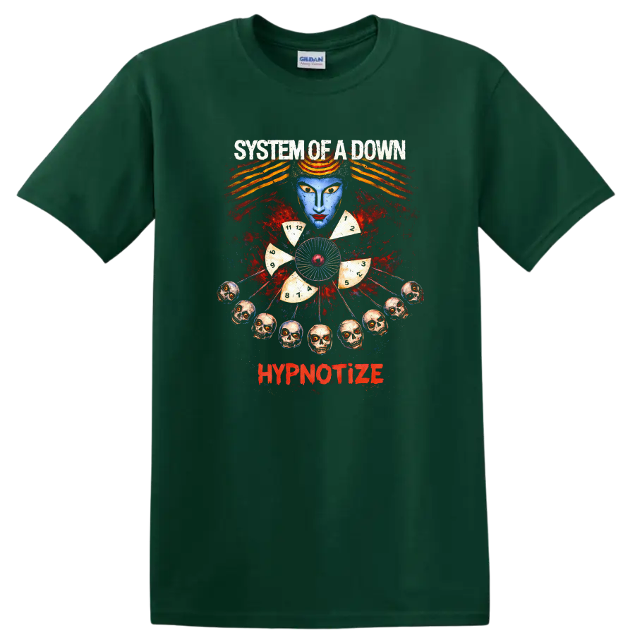 System of a Down Hypnotize Vintage Rock T Shirt - Forest Green