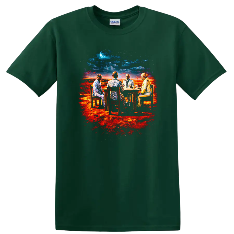 Vintage Classic Rock Album Cover Art Style T Shirt - Forest Green
