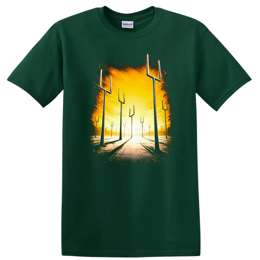 Vintage Classic Rock Album Cover Art Style T Shirt - Forest Green