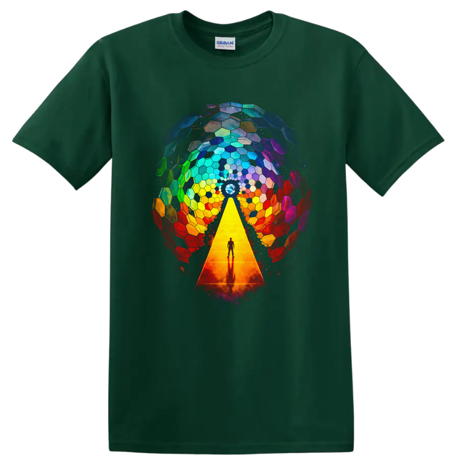 Vintage Classic Rock Album Cover Art Style T Shirt - Forest Green