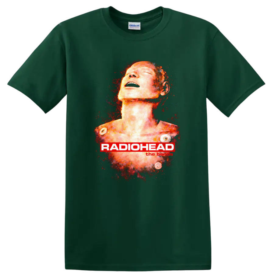 Vintage Classic Rock Album Cover Art Radiohead T Shirt - Forest Green