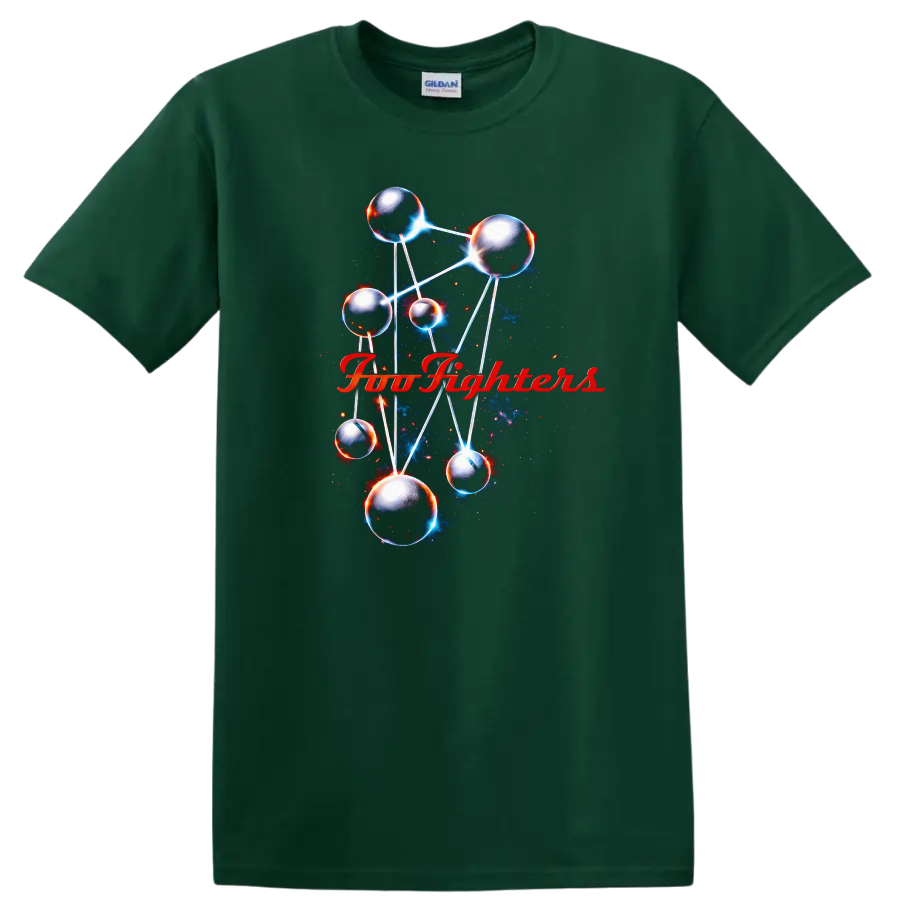 Foo Fighters Vintage Classic Rock Album Cover Art T Shirt - Forest Green