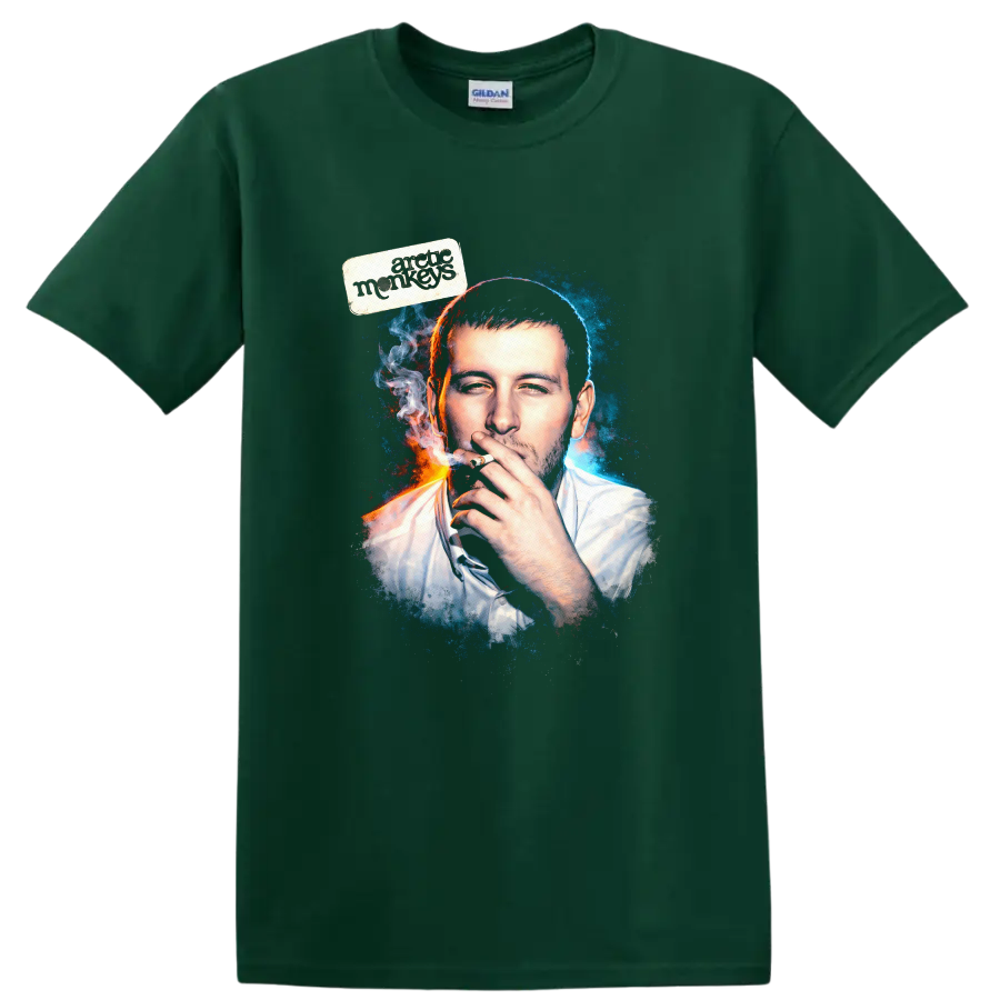Vintage Classic Rock Album Cover Art Style T Shirt - Forest Green