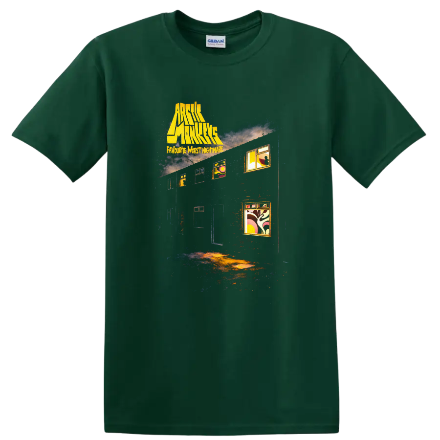 Arctic Monkeys Favourite Worst Nightmare Vintage T Shirt - Forest Green
