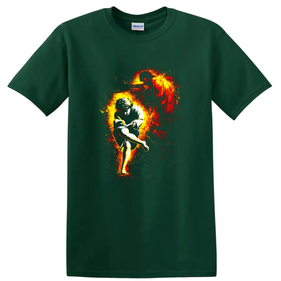 Vintage Classic Rock Album Cover Art Style T Shirt - Forest Green