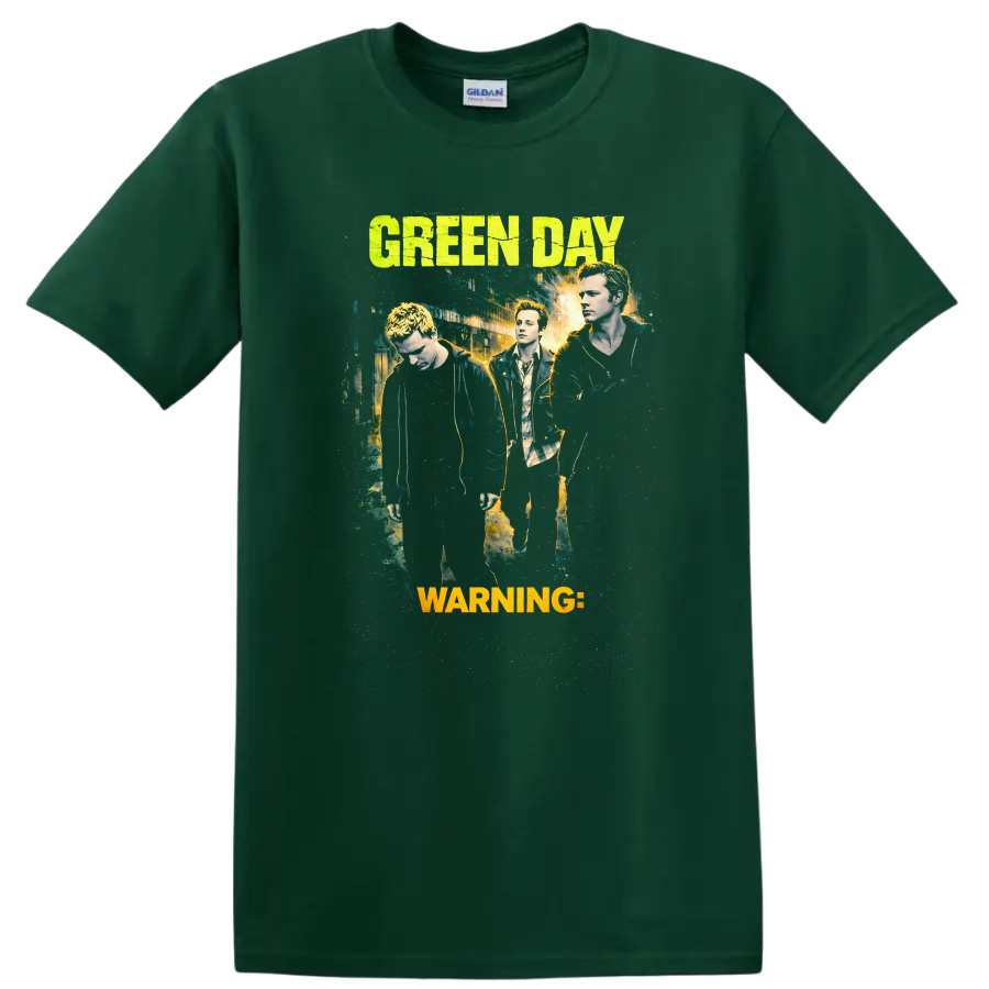 Green Day Vintage Classic Rock Album Cover Art T Shirt - Forest Green