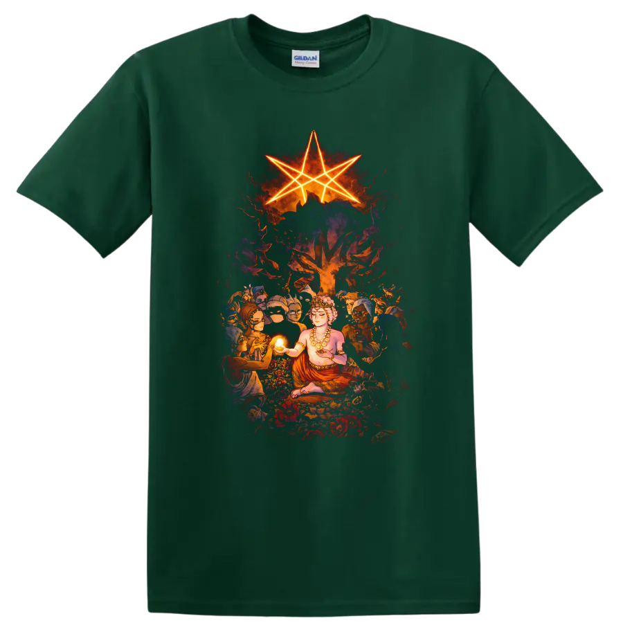Vintage Classic Rock Album Cover Art Style T Shirt - Forest Green