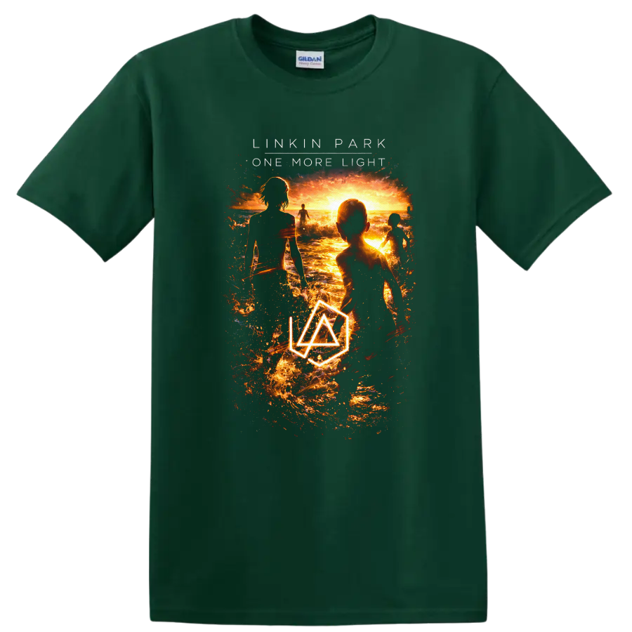 Linkin Park One More Light Vintage Album Cover Art T Shirt - Forest Green