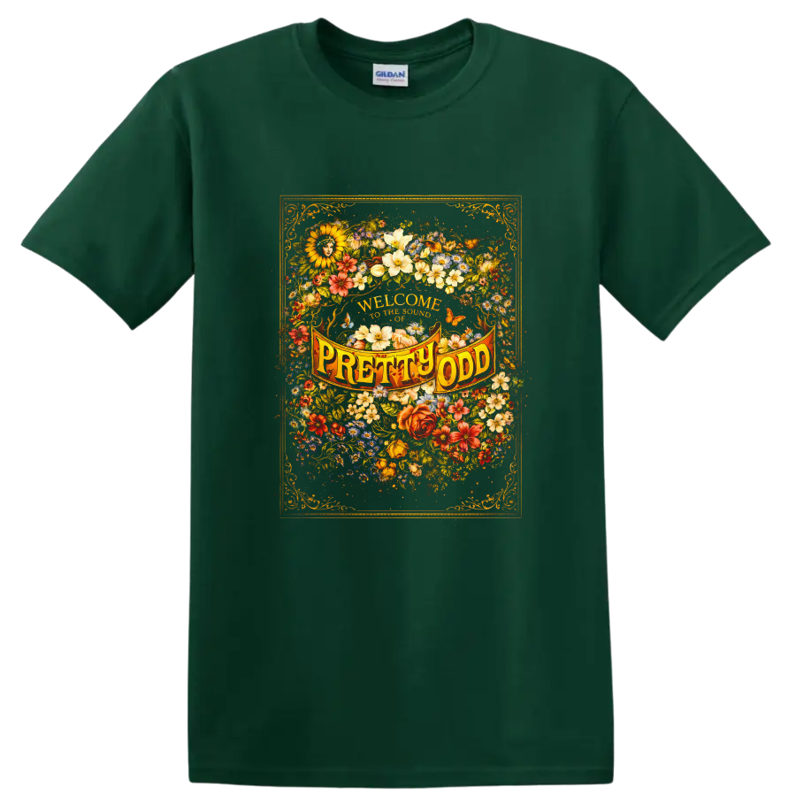 Vintage Classic Rock Album Cover Art T Shirt - Pretty Odd Design - Forest Green