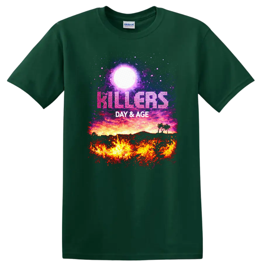 The Killers Day & Age Vintage Classic Rock Album Cover T Shirt - Forest Green