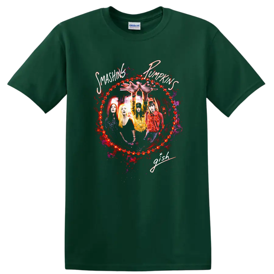 Smashing Pumpkins Vintage Classic Rock T Shirt - Forest Green