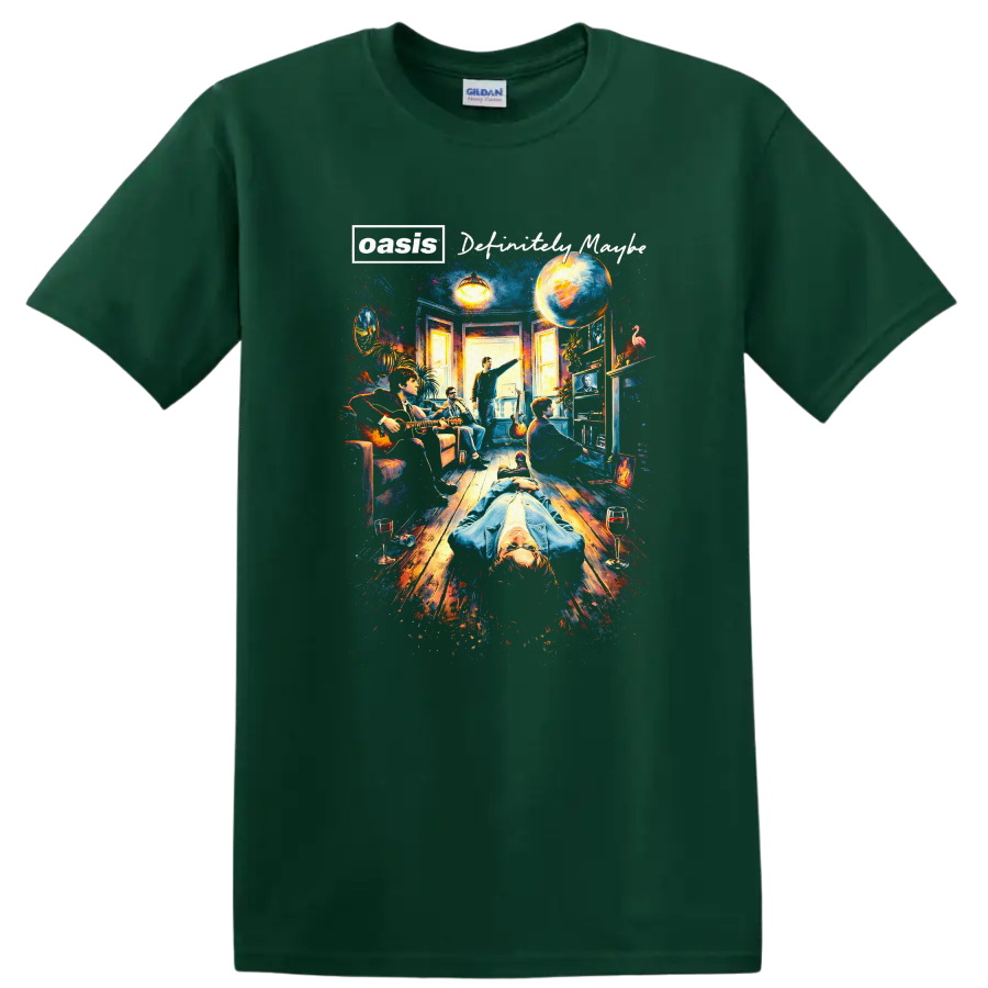 Vintage Classic Rock Album Cover Art Style T Shirt - Forest Green