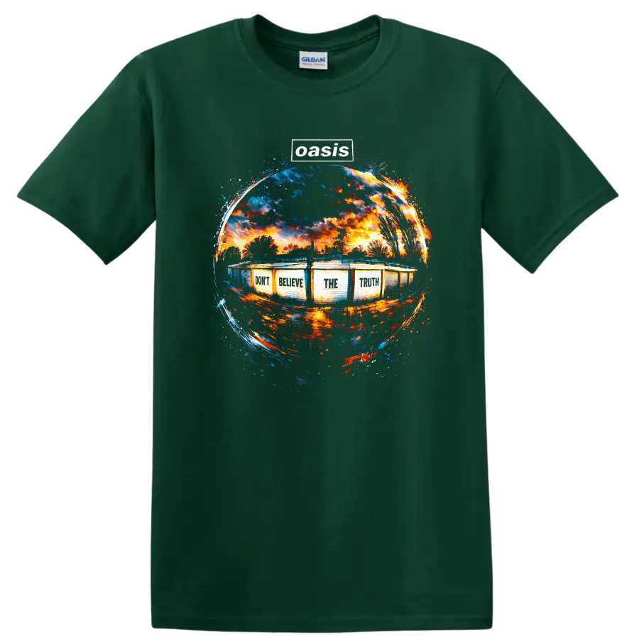 Vintage Classic Rock Album Cover Art Style T Shirt - Forest Green