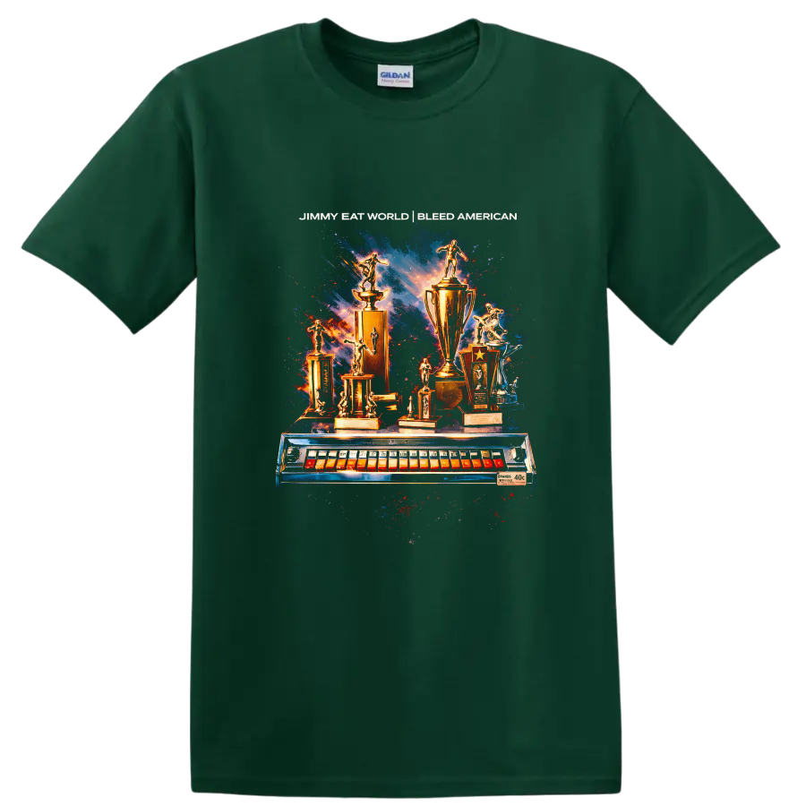 Vintage Classic Rock Album Cover Art Style T Shirt - Forest Green