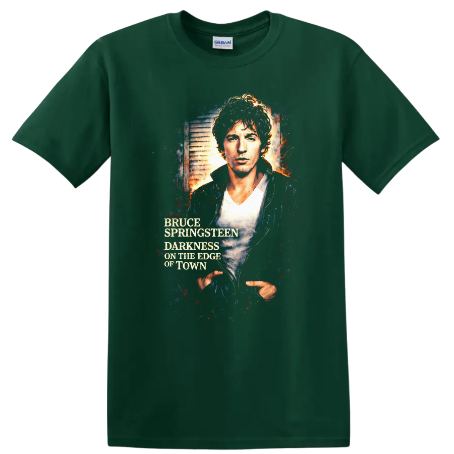 Bruce Springsteen Darkness on the Edge of Town Vintage T Shirt - Forest Green