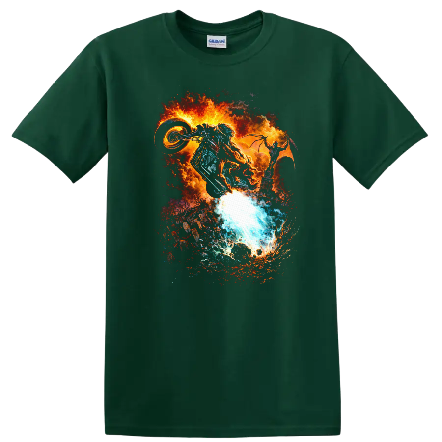 Vintage Classic Rock Album Cover Art Style T Shirt - Forest Green
