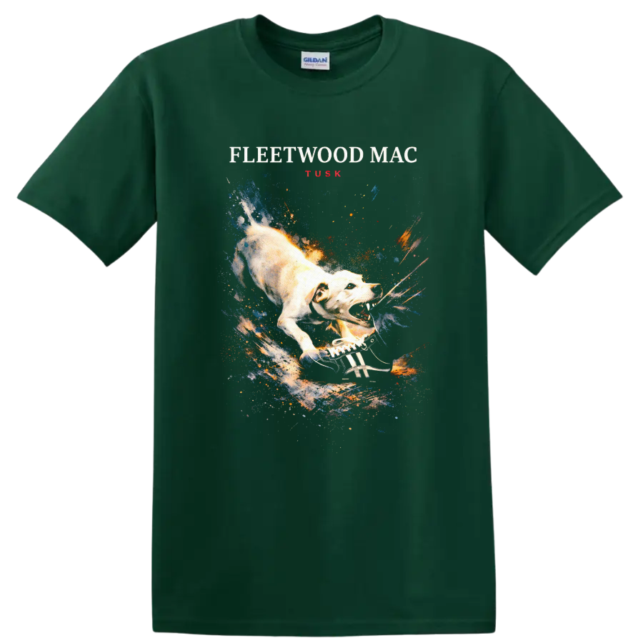 Fleetwood Mac Tusk Vintage Classic Rock Album Cover Art T Shirt - Forest Green