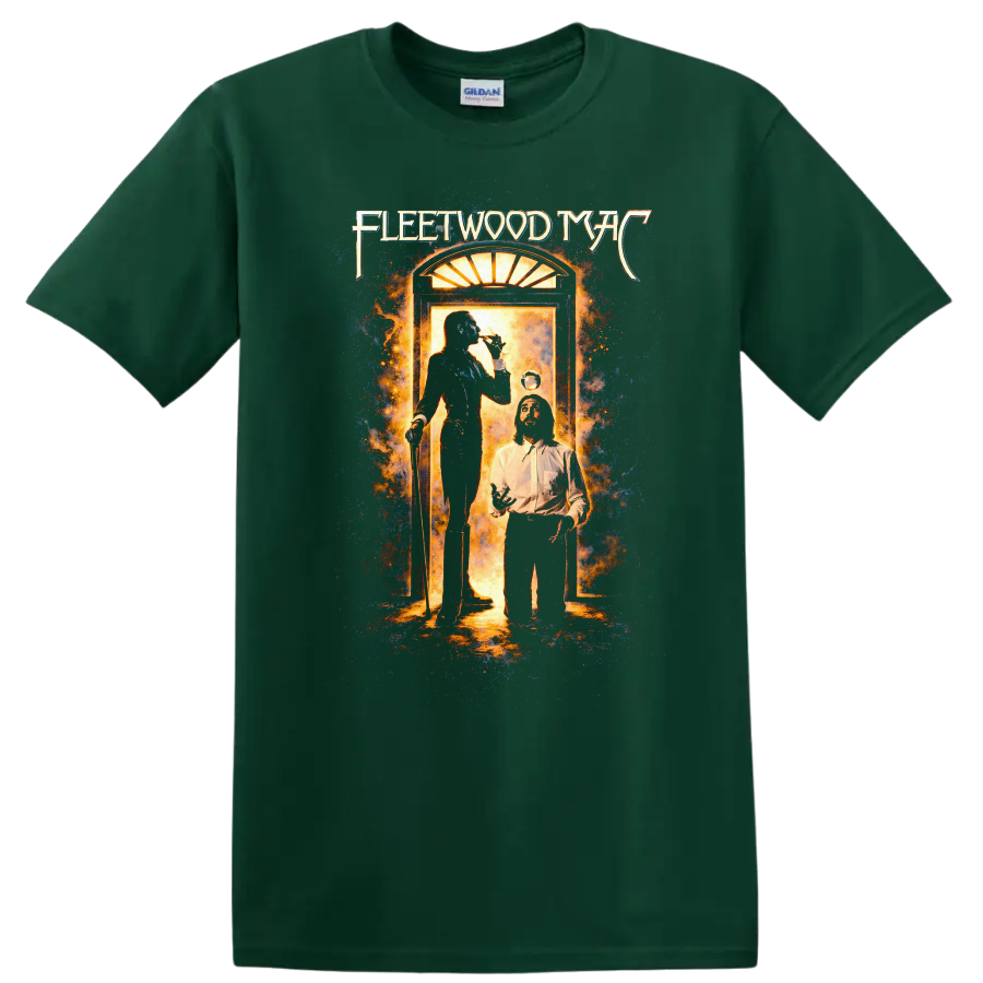 Fleetwood Mac Vintage Classic Rock Album Cover Art T Shirt - Forest Green
