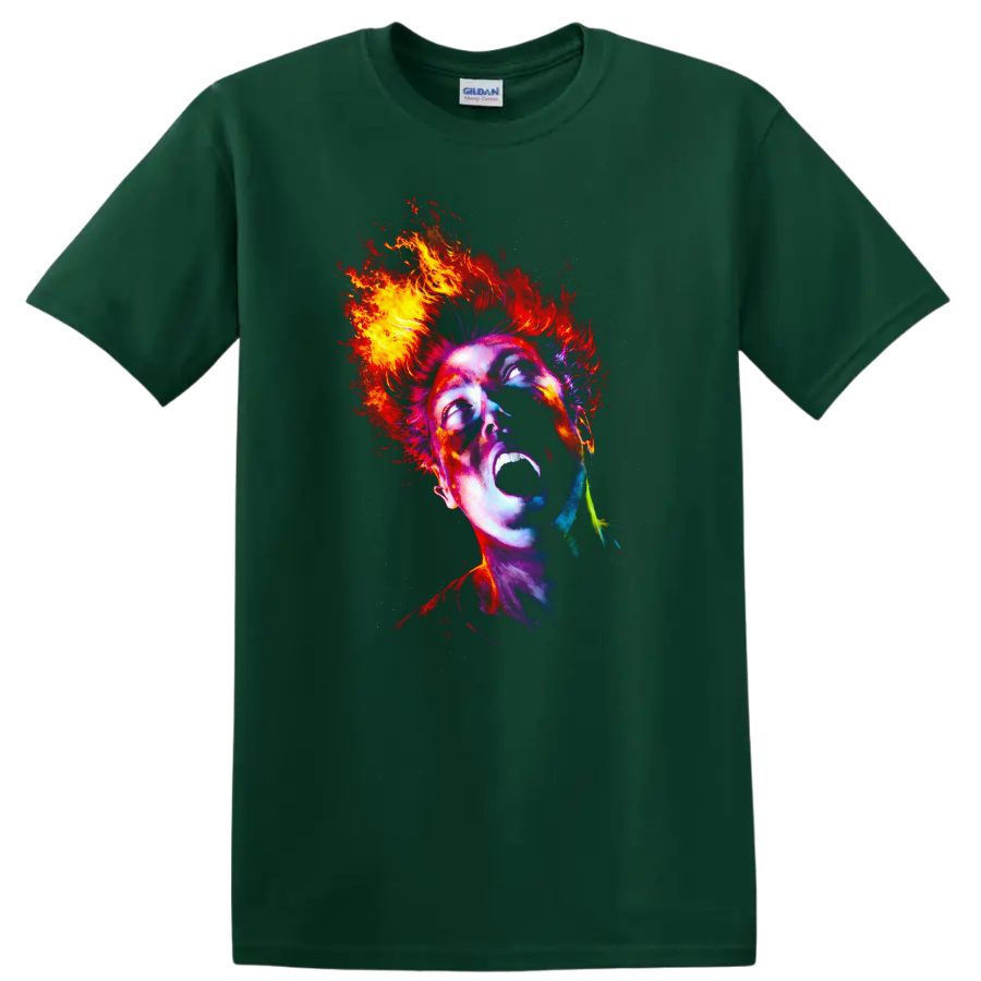 Vintage Classic Rock Album Cover Art Style T Shirt - Forest Green